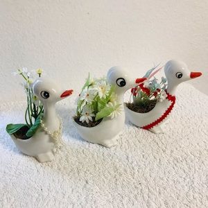 Home Decoration Small duck planter shiny ceramic posy Super Cute